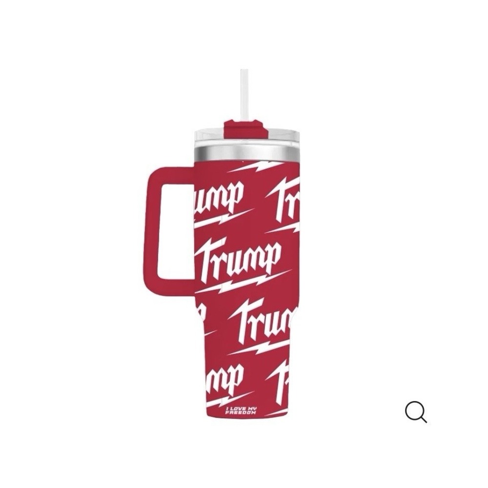 I Love My Freedom, 40 Oz Trump With Lighting Bolts Tumbler , NEW